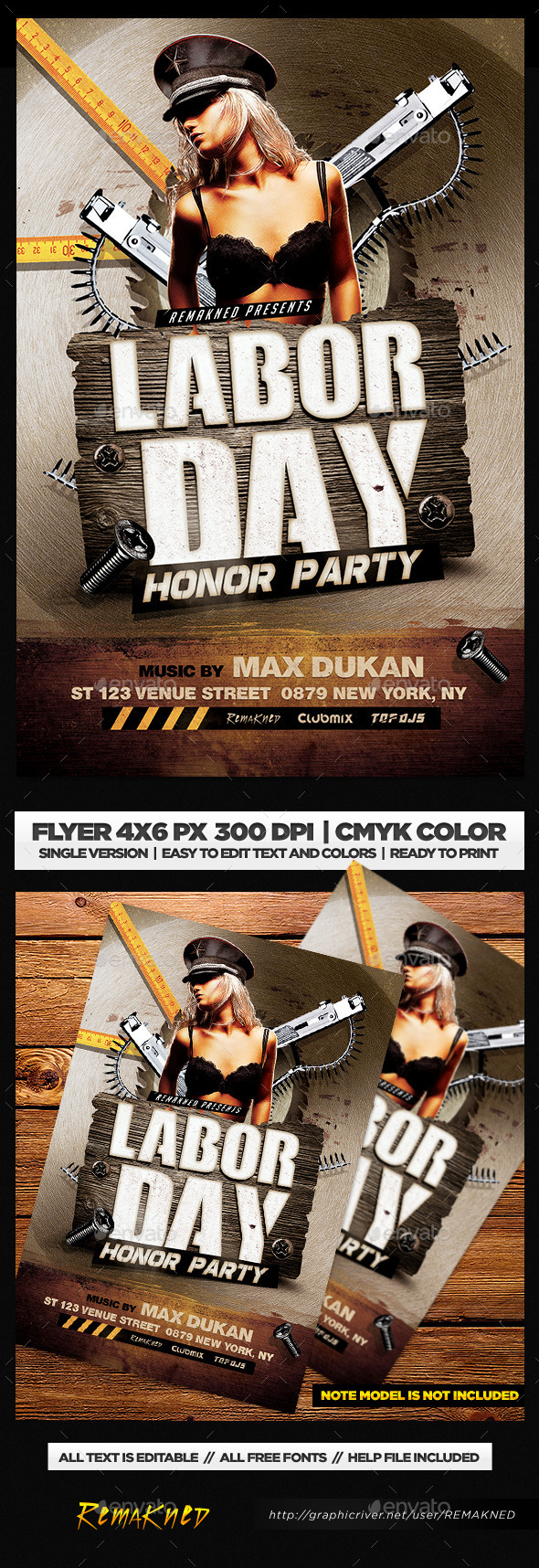 Labor Day Party | Flyer Template PSD - Clubs & Parties Events