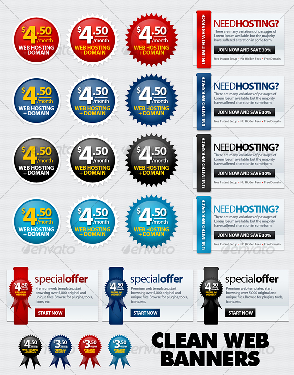 Clean Web Banners - Web Elements