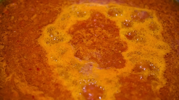 Red Sauce Boiling In Casserole