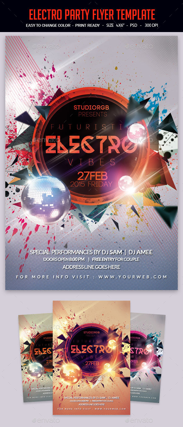 Electro Vibes Flyer Template - Clubs & Parties Events