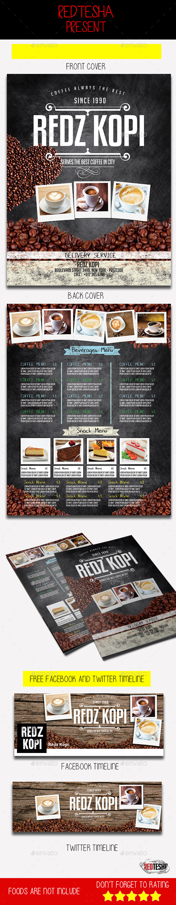 Coffee Shop Flyer - Food Menus Print Templates