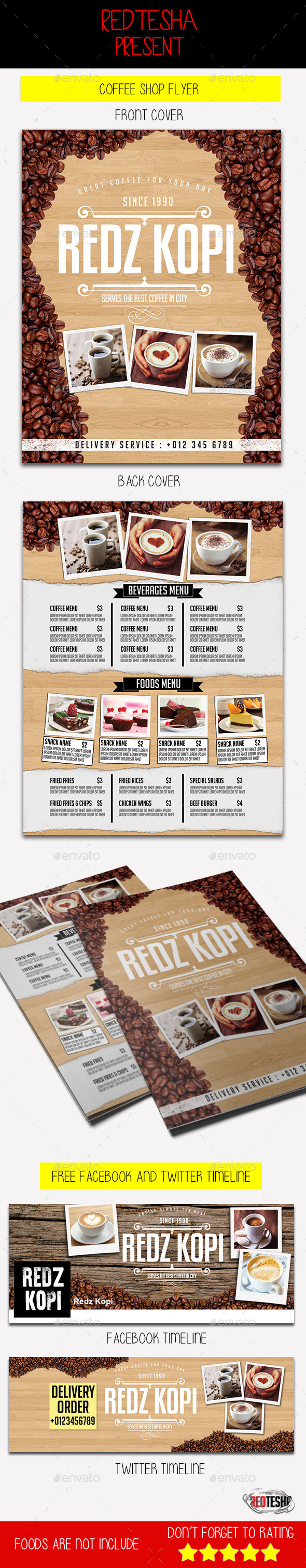 Coffee Shop Flyer - Food Menus Print Templates