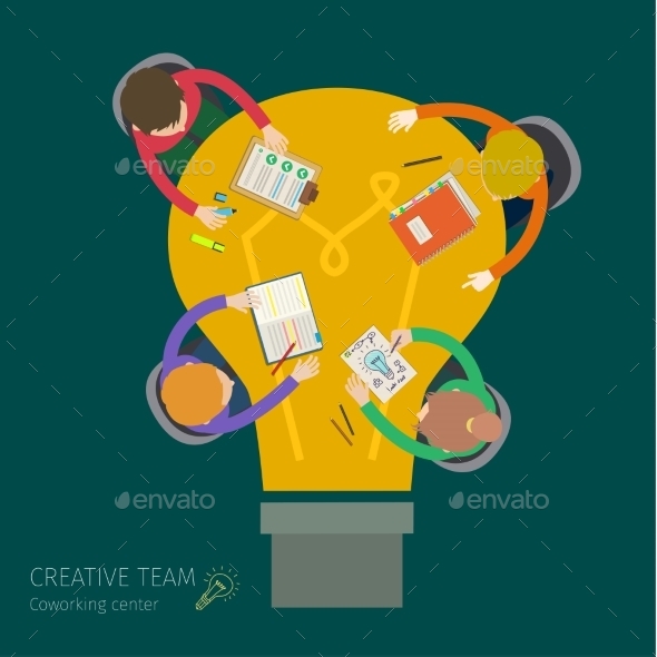 Concept Of Creative Teamwork Concept Of Creative Teamwork