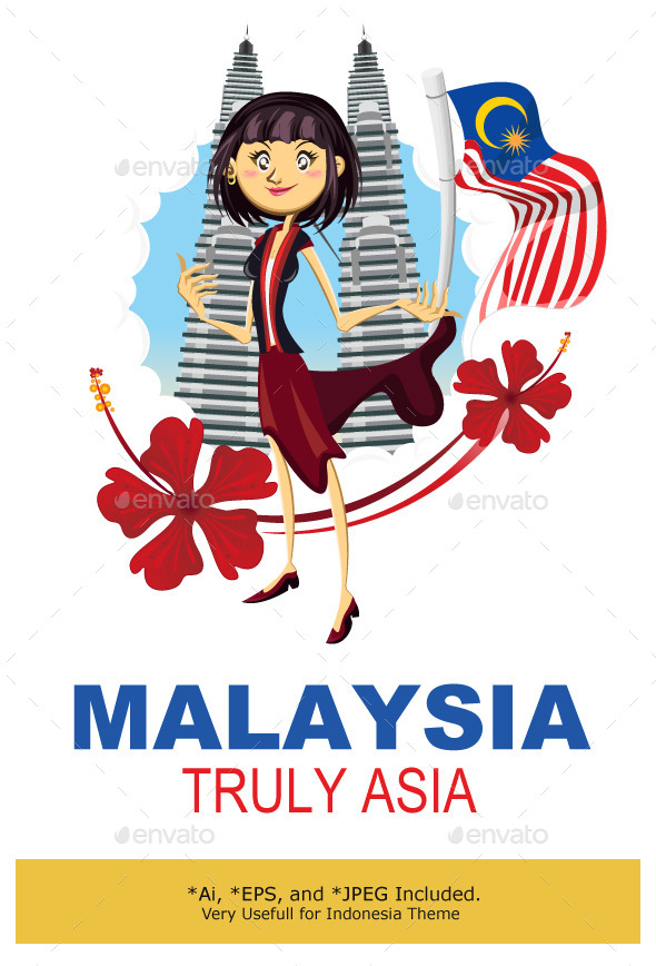 Tourism in Malaysia Truly Asia Illustration