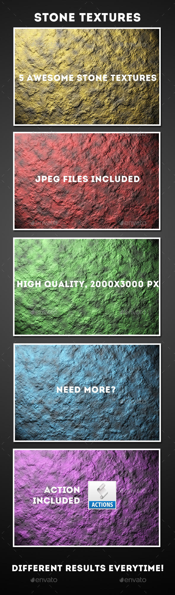 5 Colorful Stone Textures + Action - Stone Textures