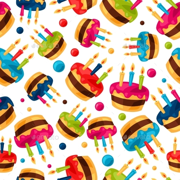 Celebration Festive Seamless Pattern With Birthday - Seasons/Holidays Conceptual