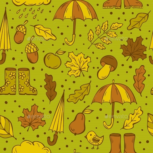 Autumn Doodles Pattern - Seasons Nature