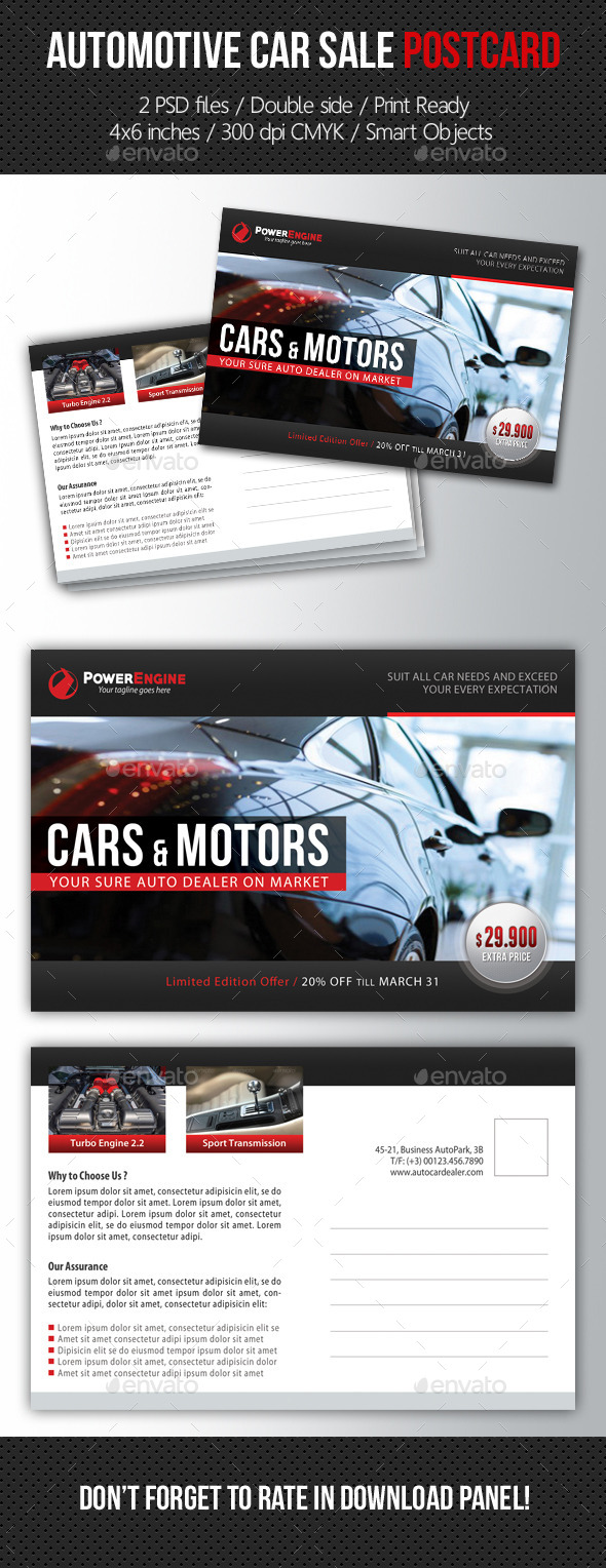 Automotive Car Sale Postcard Template V02 Automotive Car Sale Postcard Template V02