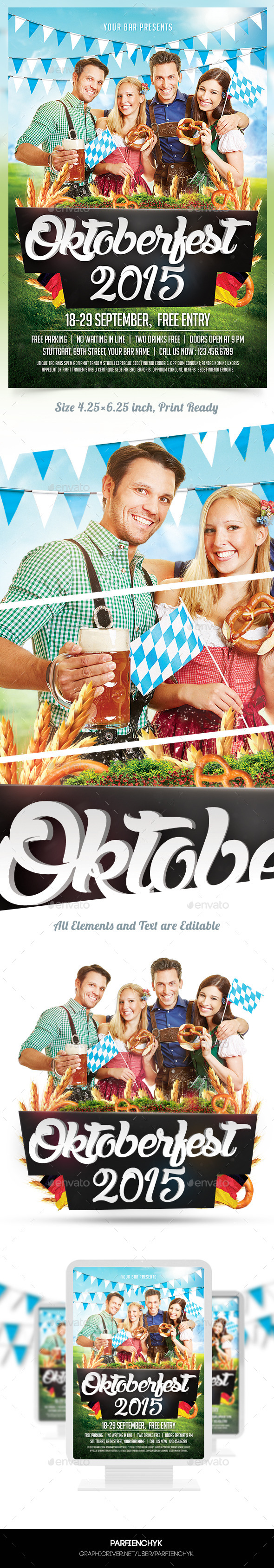 Oktoberfest Flyer Template - Clubs & Parties Events