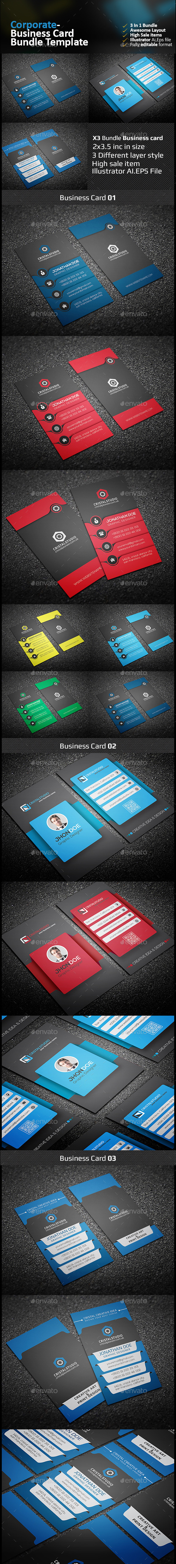 Corporate Business Card Bundle 3 in 1 Corporate Business Card Bundle 3 in 1