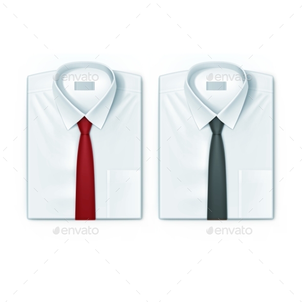 Classic Men Shirts Set With Red And Black Ties Classic Men Shirts Set With Red And Black Ties