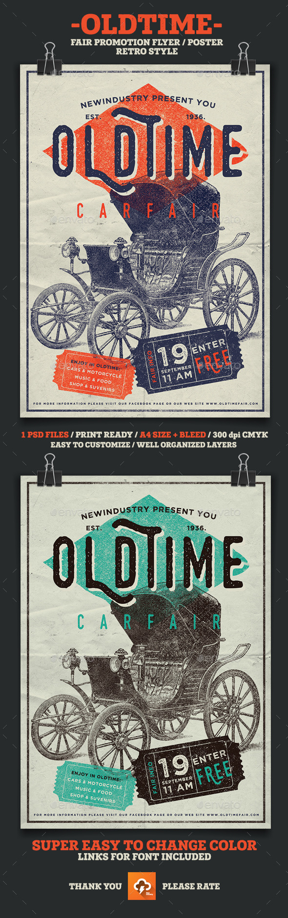 Oldtime Car Fair Poster/Flyer - Events Flyers