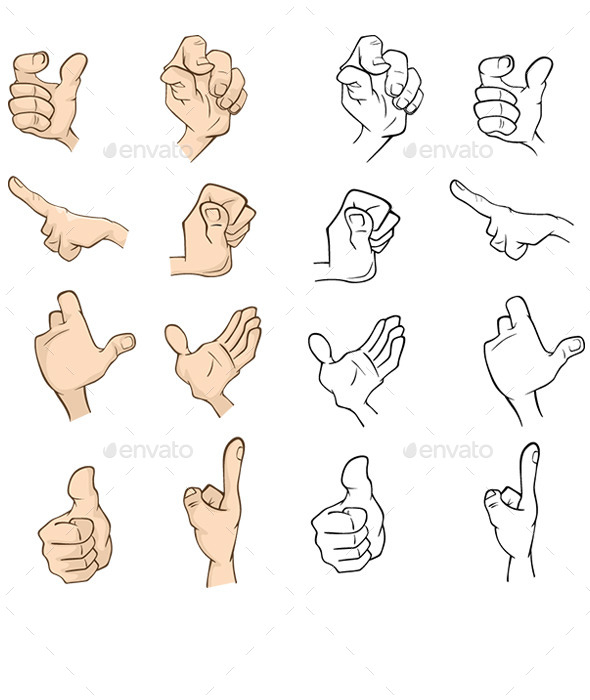Set of Hands for your Design - People Characters