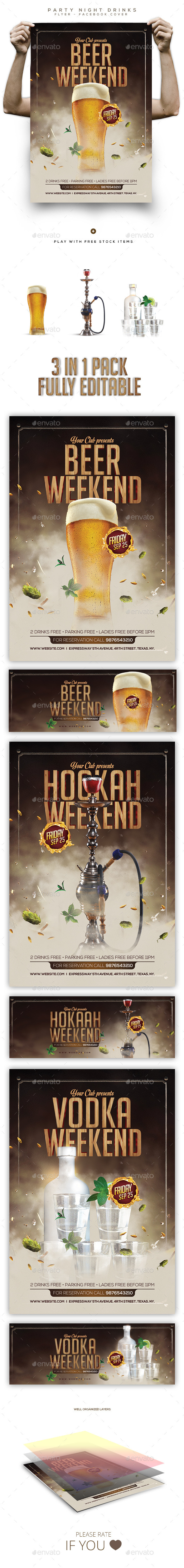 Party Drinks Flyer Poster Facebook Cover Party Drinks Flyer Poster Facebook Cover
