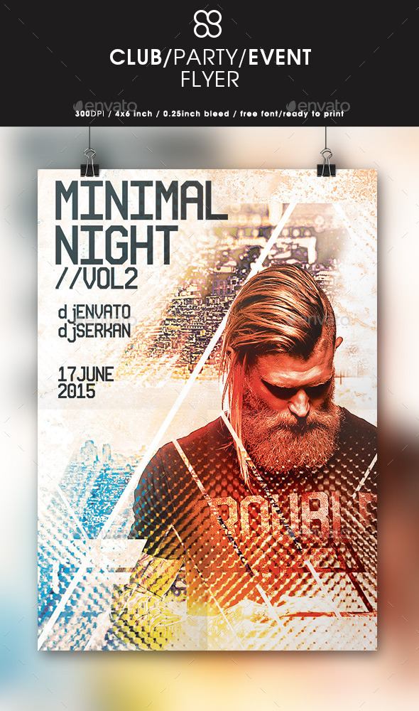 Minimal Night Flyer Design - Clubs & Parties Events