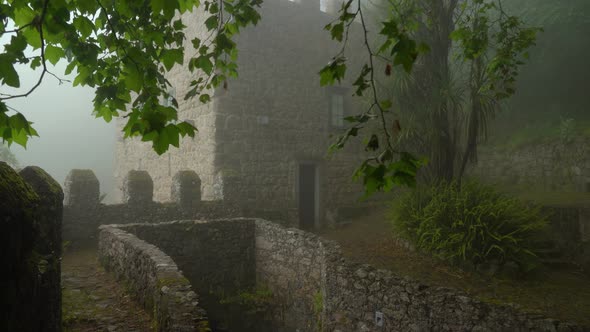 Eerie and Isolated Lonely Ancient Guard Tower in Moors Castle alt