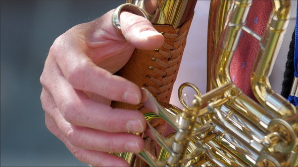Golden Trumpet Playing in the Band