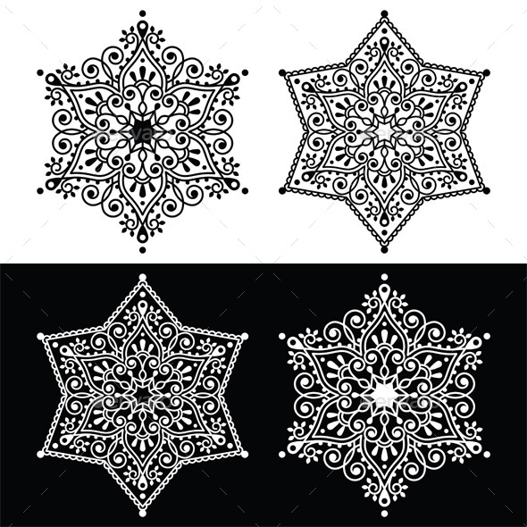 Christmas Snowflake Design - Embroidery, Lace Style - Christmas Seasons/Holidays