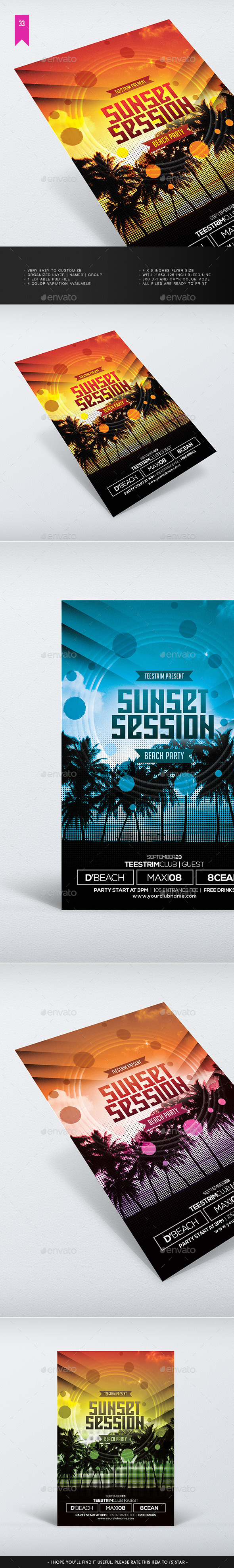 Sunset Session Flyer Template Sunset Session Flyer Template