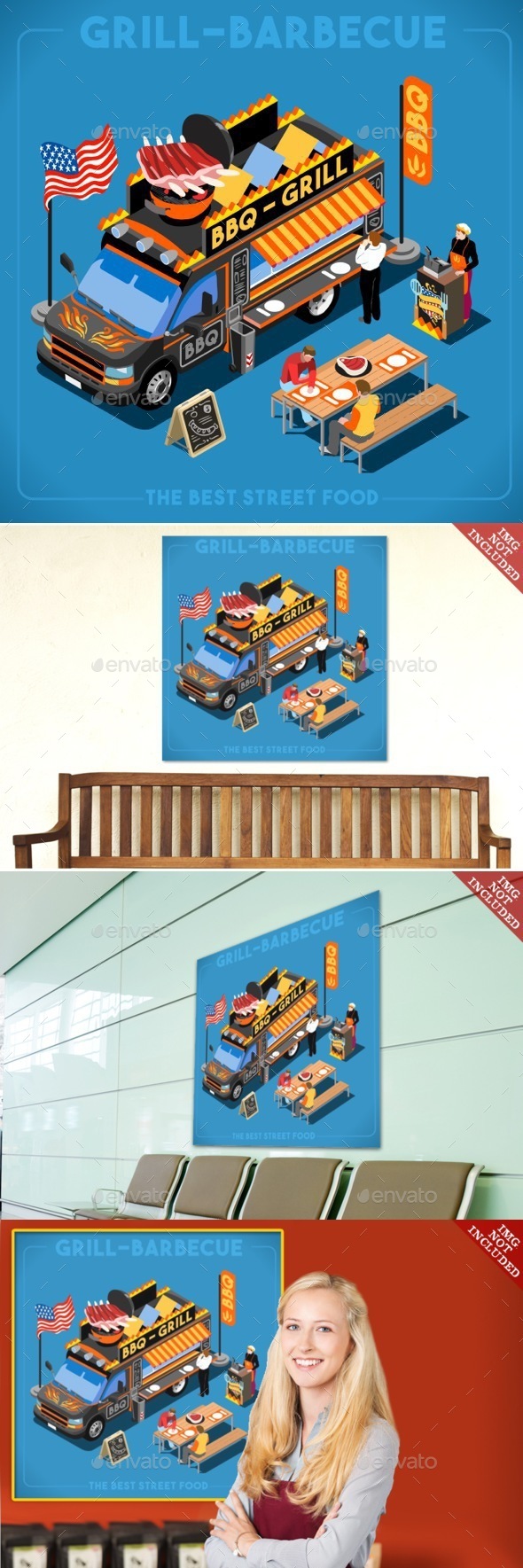 Food Truck 01 Vehicle Isometric - Food Objects