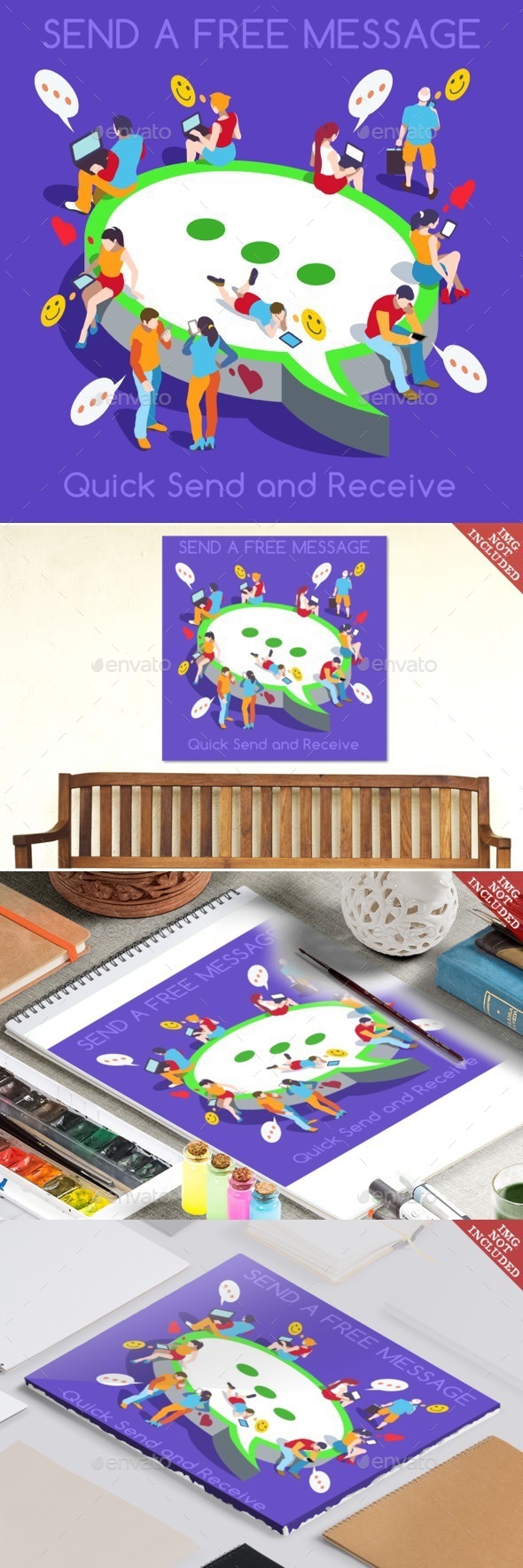 Free Chat Set People Isometric Free Chat Set People Isometric