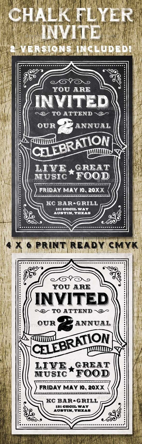 Chalk Style Invite - Events Flyers