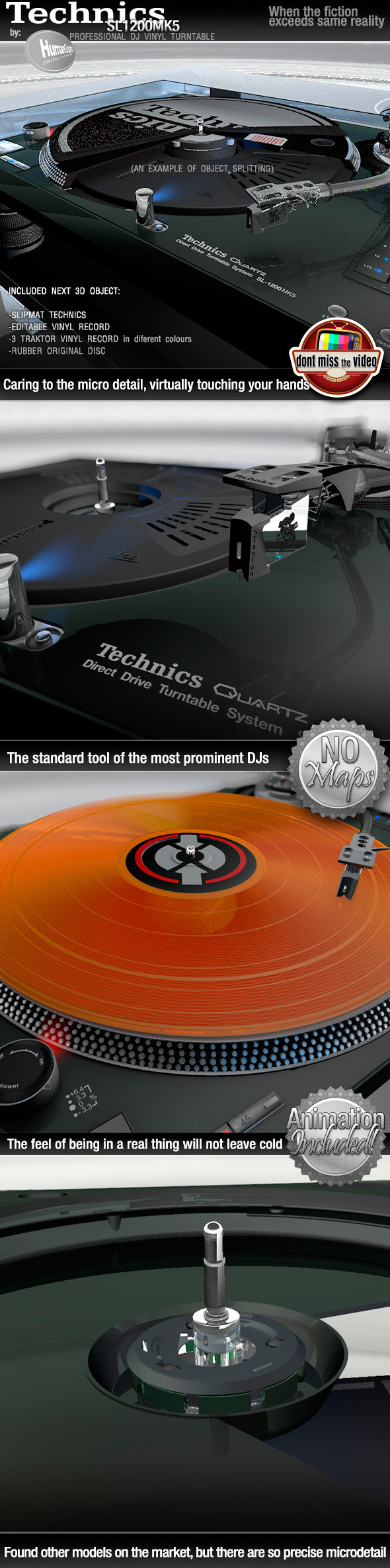 Realistic Turntable Technics - 3Docean 12734717