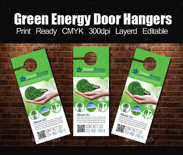 Green Energy Door Hangers Template Green Energy Door Hangers Template