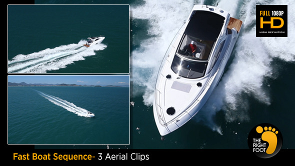 Fast Boat Pack - 3 Aerial View Clips