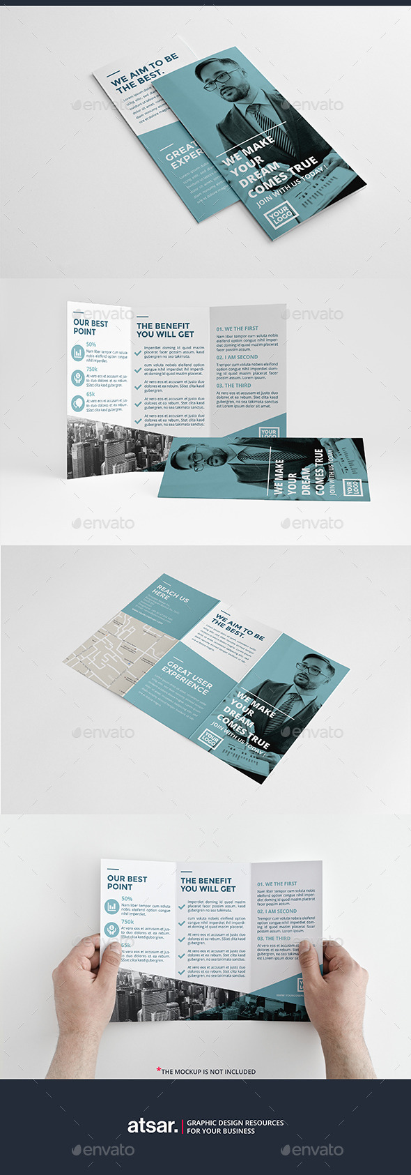 Clean Blue Trifold - Corporate Brochures