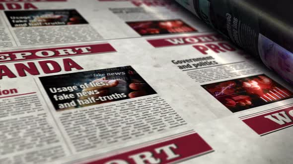 Propaganda, manipulation and disinformation newspaper printing press alt