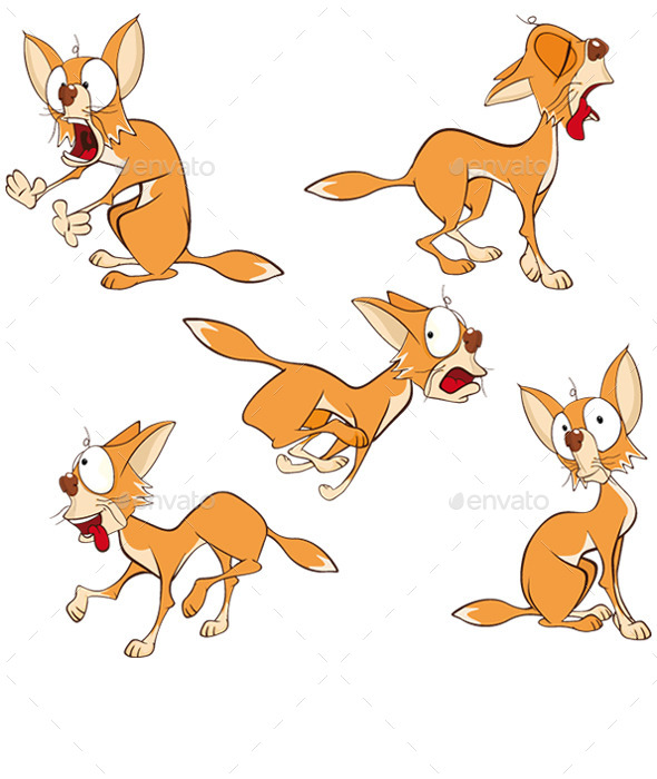 Set of Cartoon Cats - Animals Characters