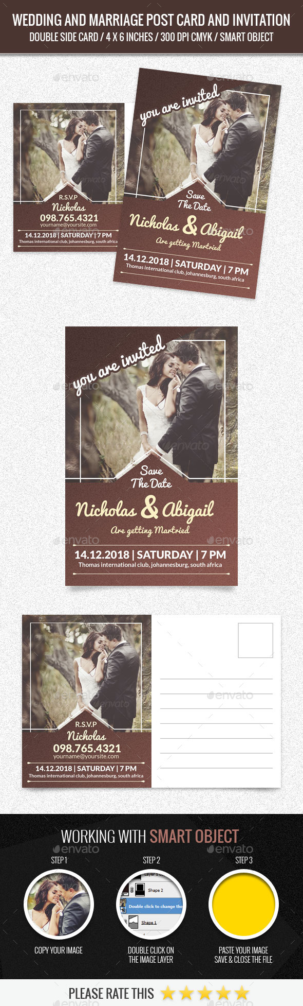 Wedding and Marriage Post Card Template Wedding and Marriage Post Card Template