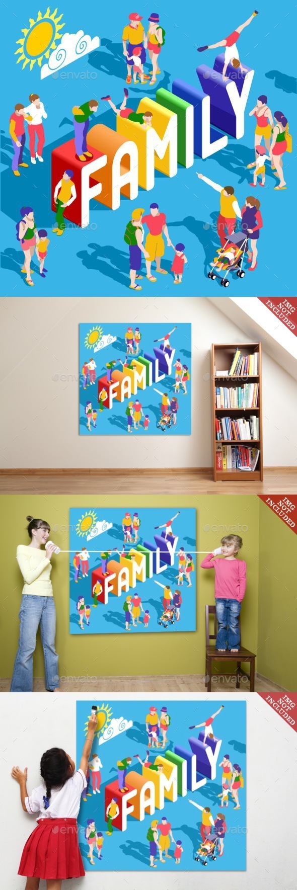 Rainbow Family People Isometric - People Characters