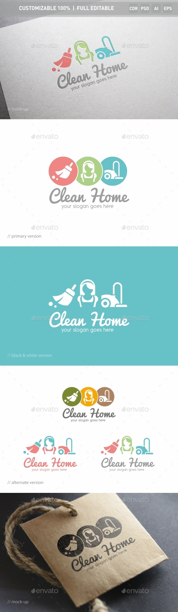 Clean Home Logo Template Clean Home Logo Template