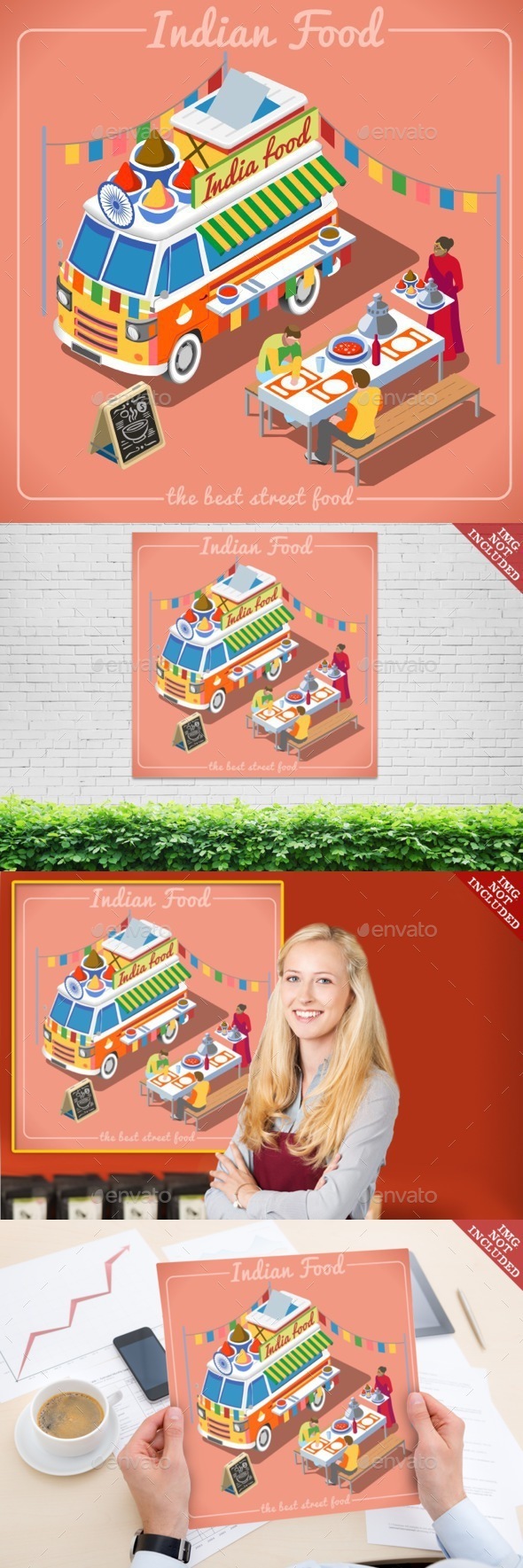 Food Truck 02 Vehicle Isometric - Food Objects