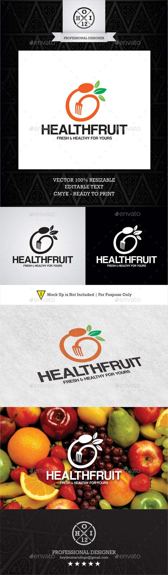 Health Fruit Logo - Food Logo Templates