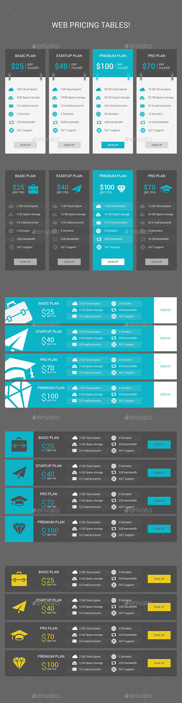 Web Pricing Tables Web Pricing Tables