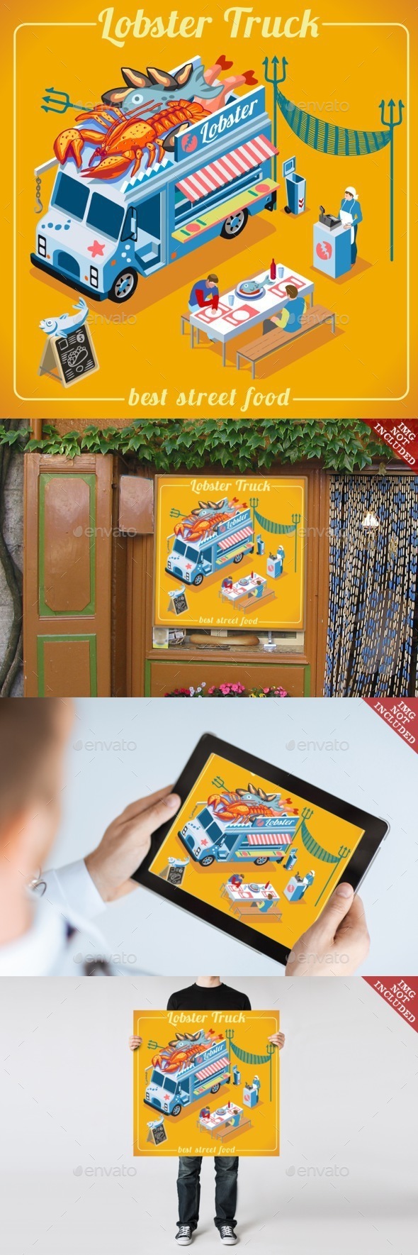 Food Truck 03 Vehicle Isometric - Food Objects