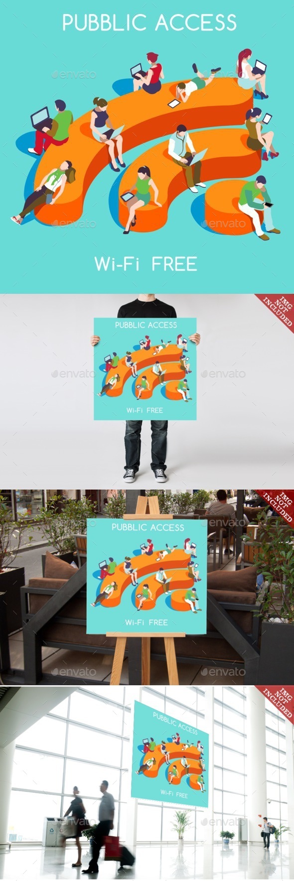 Free WiFi Concept Isometric - Communications Technology