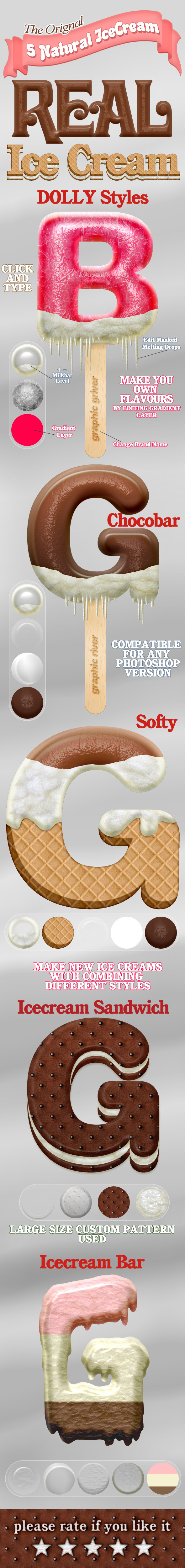 5 Real IceCream Text Styles - Text Effects Styles