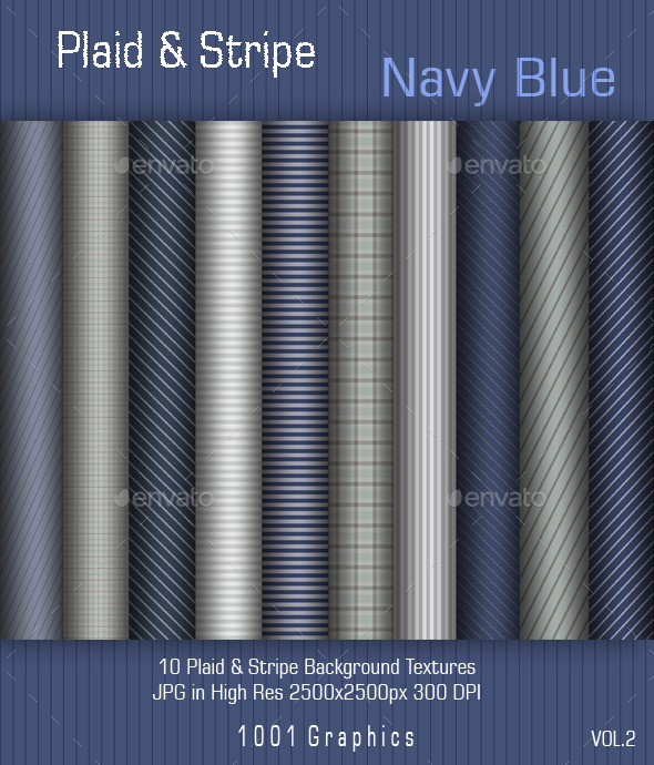 10 Plaid & Stripe Navy Blue Papers vol.2 10 Plaid & Stripe Navy Blue Papers vol.2