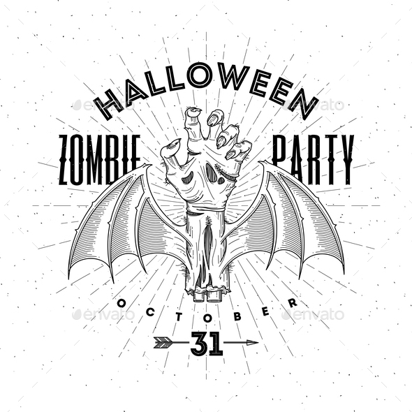 Zombie Hand With Bat Wings - Halloween Seasons/Holidays