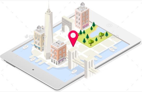 NYC Map 03 Building Isometric - Buildings Objects