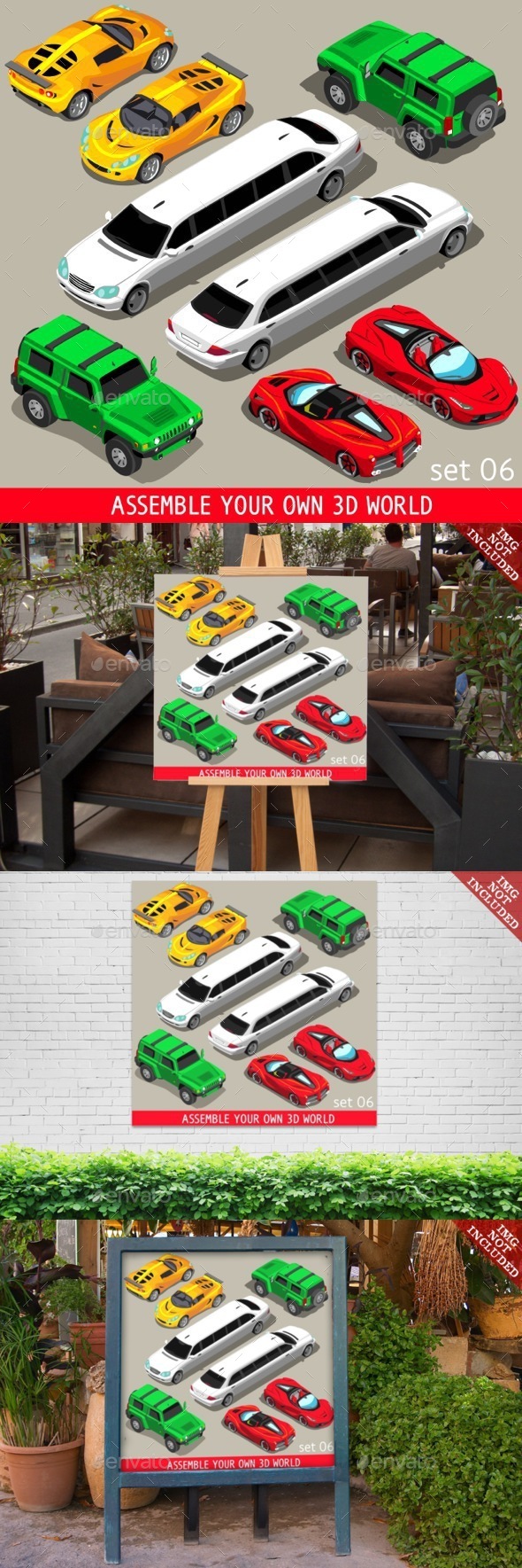 Flat Limousine Vehicle Isometric - Objects Vectors