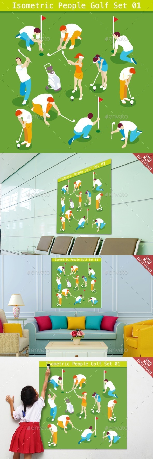 Golf Set 01 People Isometric - People Characters