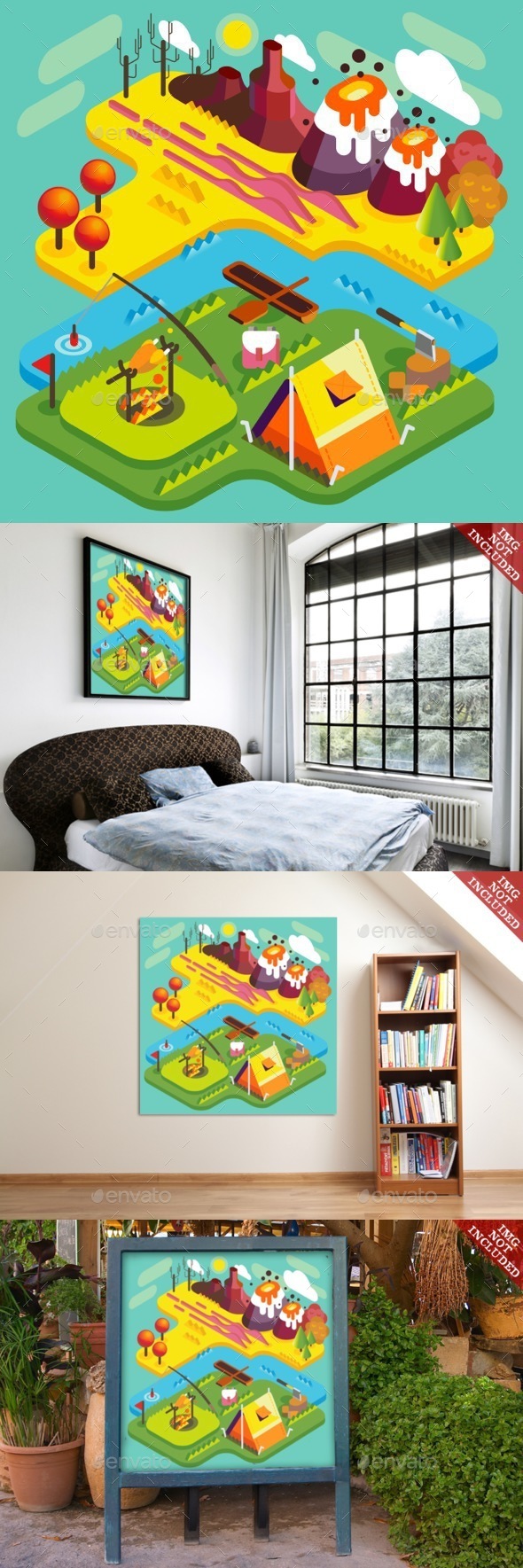 Mountain Flat Landscape Isometric - Landscapes Nature