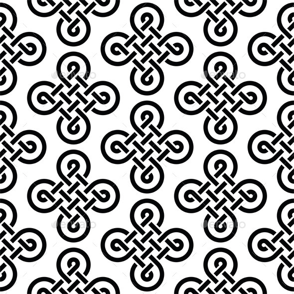Celtic Irish Knots Seamless Vector Pattern - Backgrounds Decorative