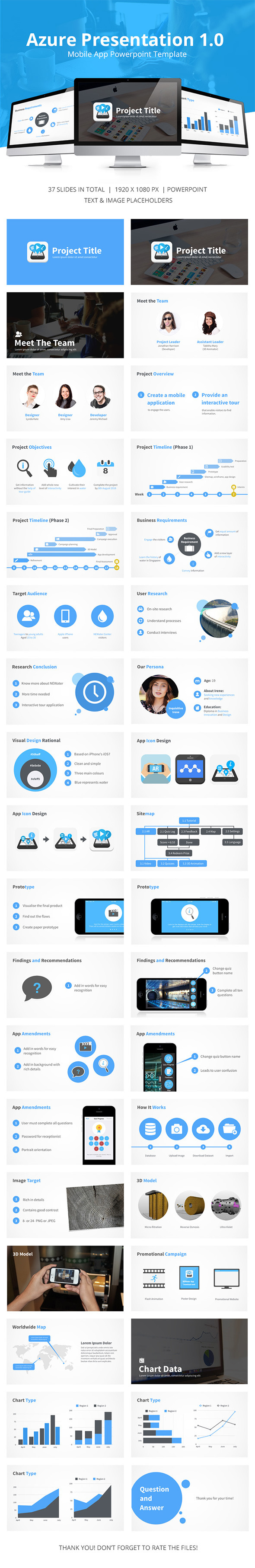 Azure Mobile App Presentation - Business PowerPoint Templates