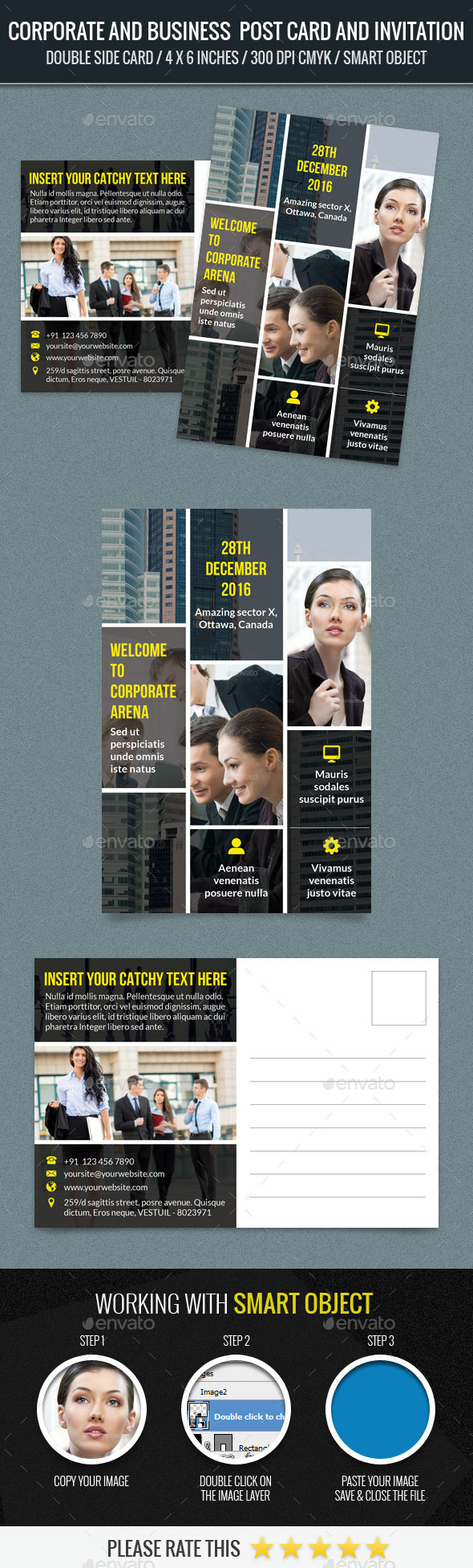 Corporate and Business Post Card Template - Cards & Invites Print Templates